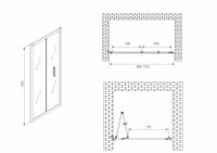Душевая дверь ABBER Sonnenstrand AG07100B 100 см схема 2