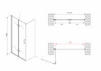 Душевая дверь ABBER Zart AG08080P 80 см схема 2
