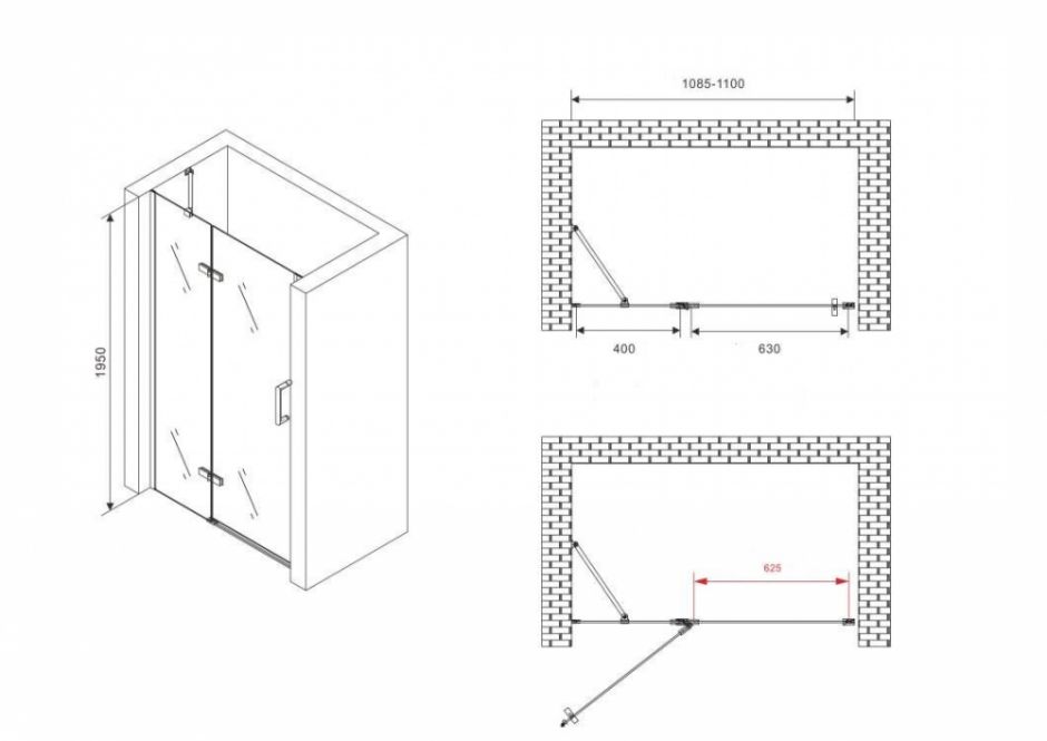 Душевая дверь ABBER Zart AG08110 110 см ФОТО