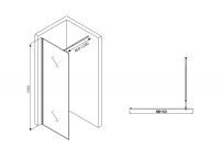 Душевая перегородка ABBER Immer Offen AG61090 схема 2