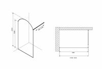 Душевая перегородка ABBER Immer Offen AG64100BN схема 2
