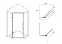 Душевой уголок ABBER Ewiges Wasser AG05090B 90х90 см схема 2
