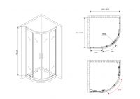 Душевой уголок ABBER Schwarzer Diamant AG01100M 100х100 см схема 2 Душевой уголок ABBER Schwarzer Diamant AG01100M 100х100 см схема 2