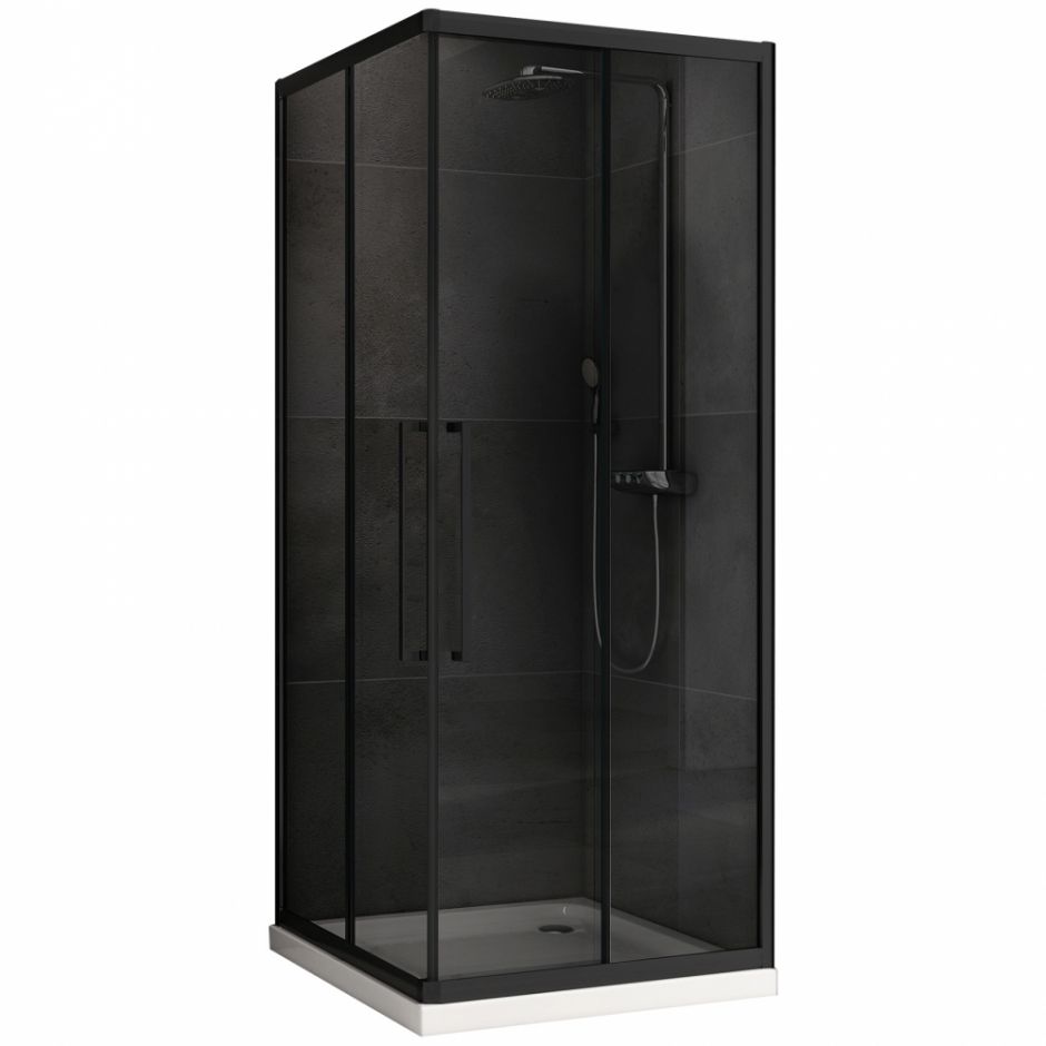 Изображение Душевой уголок ABBER Schwarzer Diamant AG02100BDTH 100х100 см