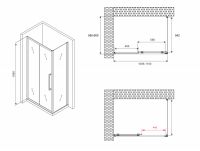 Душевой уголок ABBER Schwarzer Diamant AG30110H-S60 110х60 см схема 2