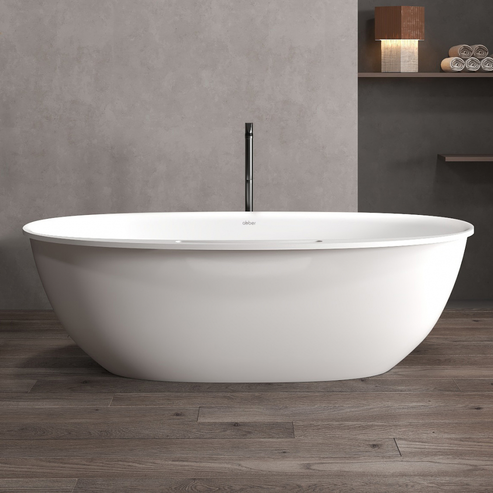 Ванна из искусственного камня ABBER Stein AS9631 белая матовая цена от 157 250 ₽ Фото Ванна из искусственного камня ABBER Stein AS9631 белая матовая