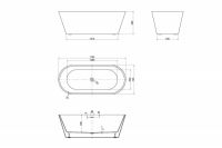 Акриловая ванна ABBER AB9268-1.7 белая схема 2