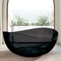 Прозрачная ванна ABBER Kristall AT9705Onyx черная схема 1