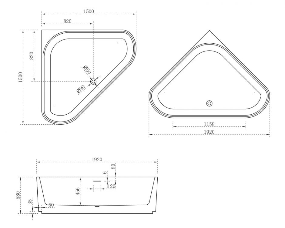 Акриловая ванна ABBER AB9446MW белая матовая ФОТО