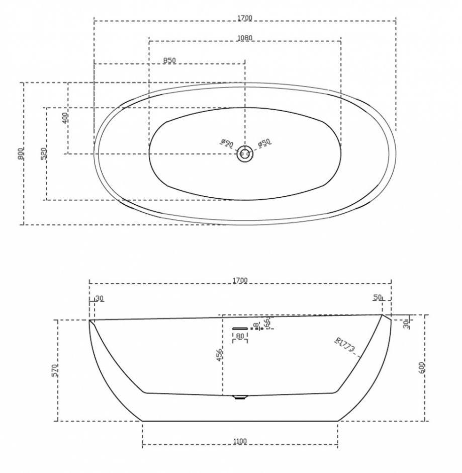 Акриловая ванна ABBER AB9285 белая ФОТО