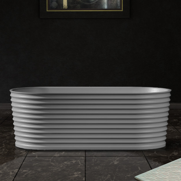 Изображение Ванна из искусственного камня ABBER Stein AS9650 белая матовая