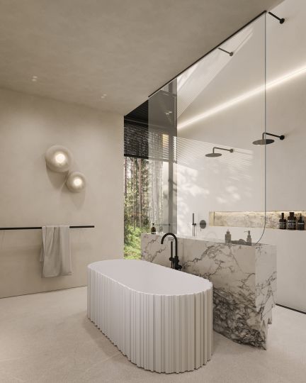 Ванна из искусственного камня ABBER Stein AS9653 белая матовая схема 11