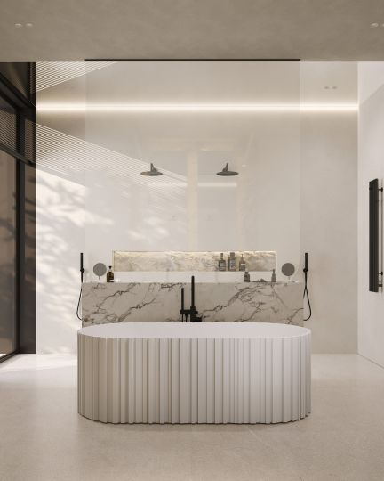 Ванна из искусственного камня ABBER Stein AS9653 белая матовая схема 12