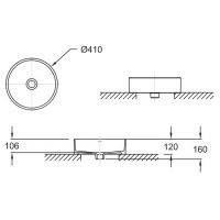 Раковина накладная ABBER Bequem AC2118 белая схема 2
