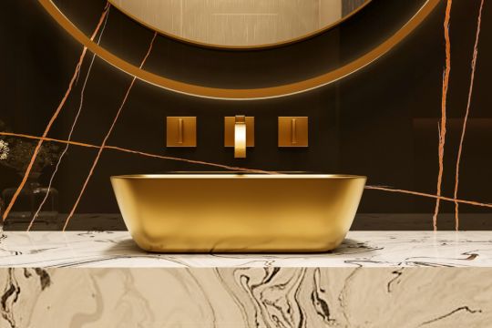 Раковина накладная ABBER Rechteck AC2200MMG золото матовое схема 4