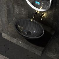 Раковина накладная карбоновая ABBER Karbon AK2042 черная схема 1