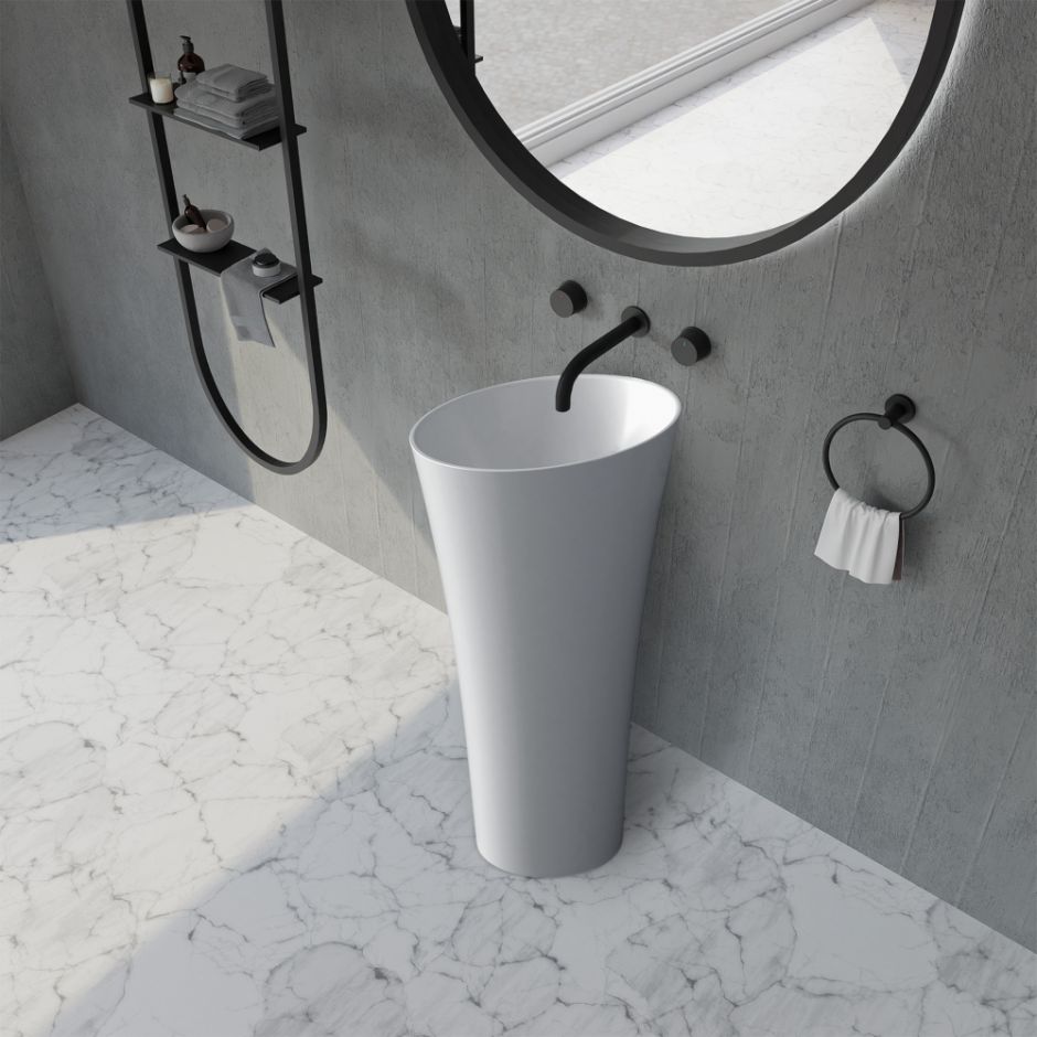 Раковина отдельностоящая ABBER Stein AS2509-H белая матовая ФОТО