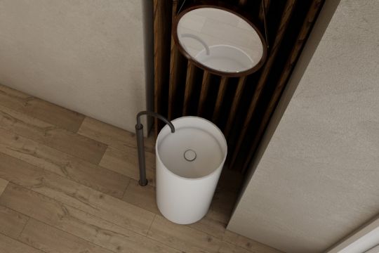 Раковина отдельностоящая ABBER Stein AS2516 белая матовая схема 3