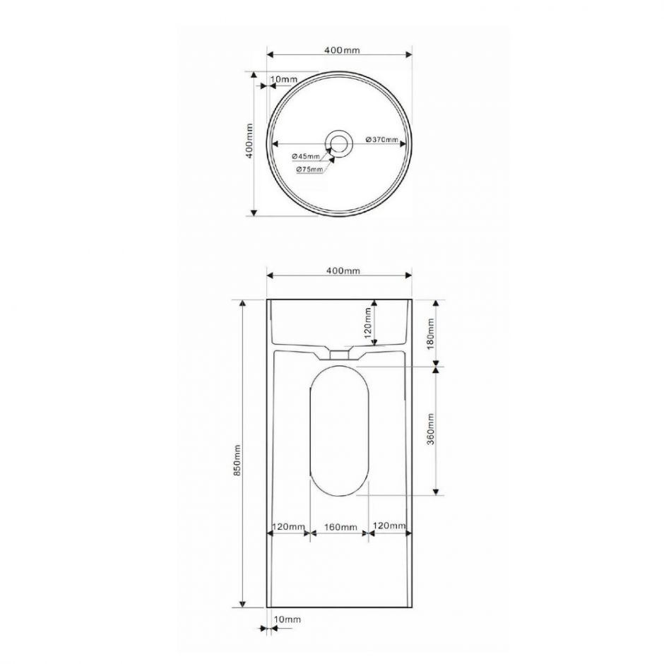 Раковина отдельностоящая ABBER Stein AS2516-H белая матовая ФОТО