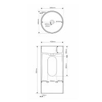 Раковина отдельностоящая ABBER Stein AS2516-H белая матовая схема 2