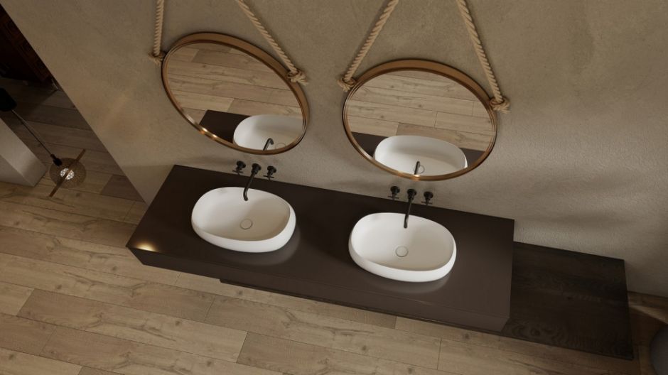 Раковина накладная ABBER Stein AS2632 белая матовая ФОТО