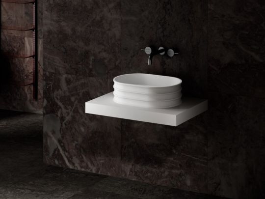 Раковина накладная ABBER Stein AS2650 белая матовая схема 3