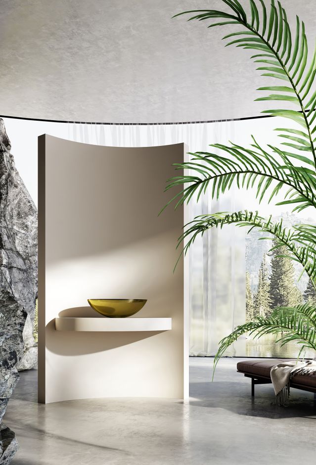 Раковина накладная прозрачная ABBER Kristall AT2802Vesuvian оливковая ФОТО