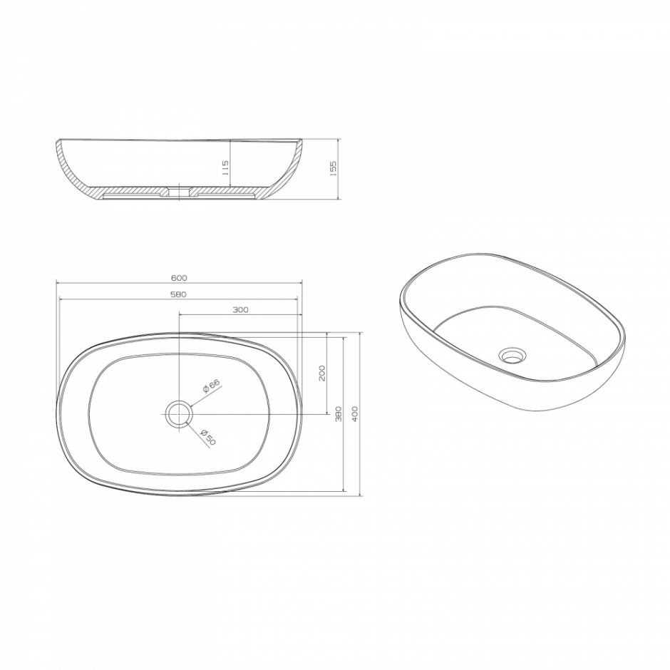 Раковина накладная прозрачная ABBER Kristall AT2805Aquamarin бирюзовая ФОТО