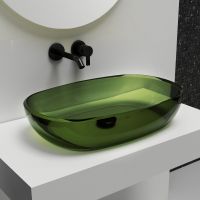 Раковина накладная прозрачная ABBER Kristall AT2805Emerald зеленая схема 1