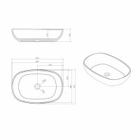 Раковина накладная прозрачная ABBER Kristall AT2805Emerald зеленая схема 2