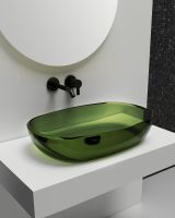 Раковина накладная прозрачная ABBER Kristall AT2805Emerald зеленая схема 3