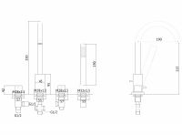 Смеситель ABBER Wasser Kreis AF8113NG на борт ванны, никель схема 2