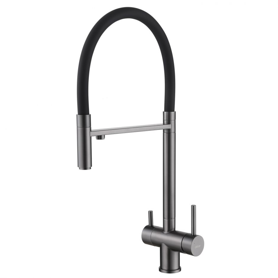 Изображение Смеситель ABBER Wasser Kreis AF81141NG для кухни с подключением фильтра и выдвижной лейкой, никель