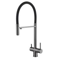 Смеситель ABBER Wasser Kreis AF81141NG для кухни с подключением фильтра и выдвижной лейкой, никель схема 1