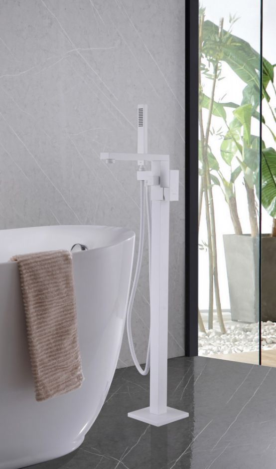 Смеситель ABBER Daheim AF8215W напольный, белый матовый ФОТО