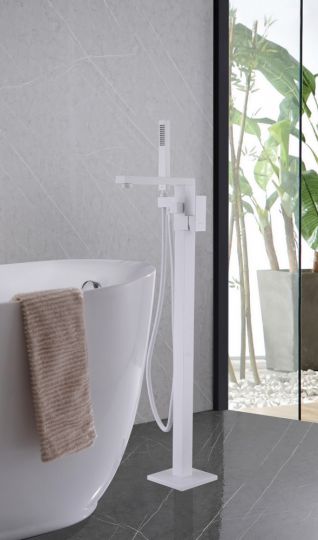 Смеситель ABBER Daheim AF8215W напольный, белый матовый схема 3 Смеситель ABBER Daheim AF8215W напольный, белый матовый схема 3