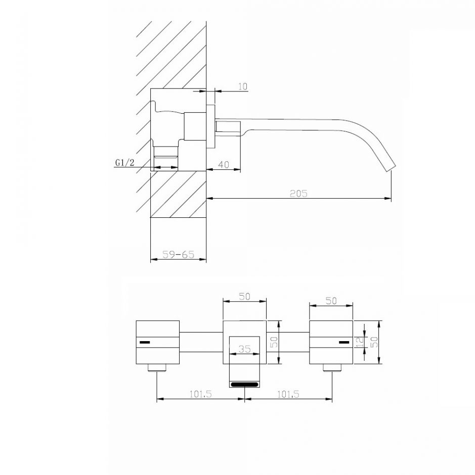 Смеситель ABBER Wasserfall AF8612SP для раковины скрытого монтажа, сатин ФОТО