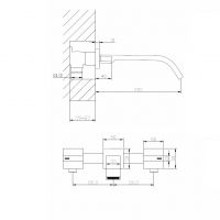 Смеситель ABBER Wasserfall AF8612SP для раковины скрытого монтажа, сатин схема 2