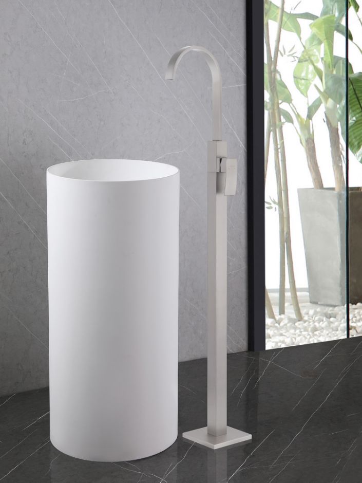 Смеситель ABBER Wasserfall AF8640SP напольный для раковины, сатин ФОТО