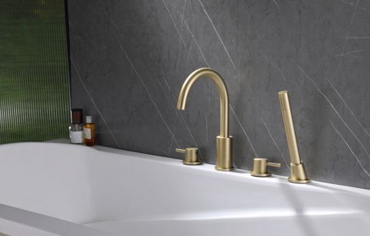 Смеситель ABBER Wasser Kreis AF8113G на борт ванны, золото матовое схема 3