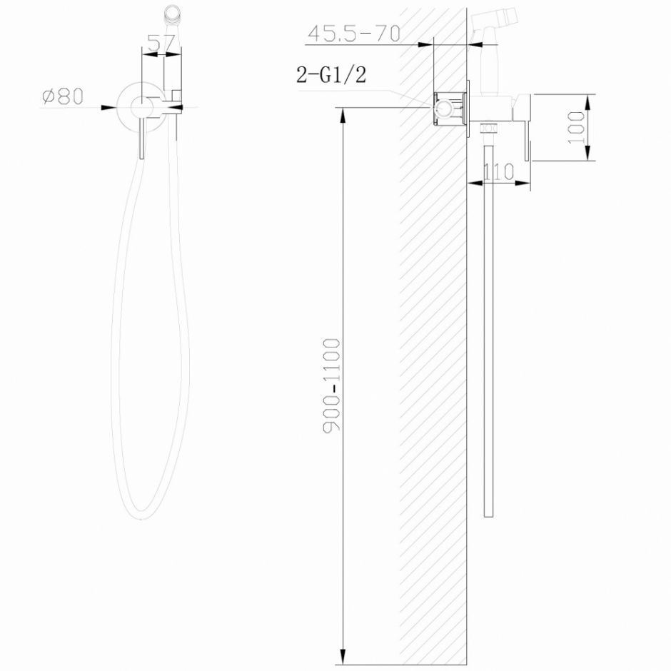 Смеситель ABBER Wasser Kreis AF8125G с гигиеническим душем, золото матовое ФОТО