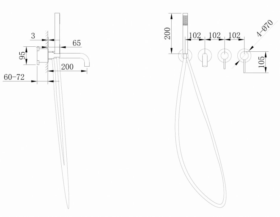 Смеситель ABBER Wasser Kreis AF8130G для ванны скрытого монтажа, золото матовое ФОТО
