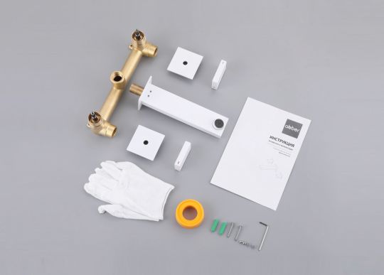 Смеситель ABBER Daheim AF82122W для раковины скрытого монтажа, белый матовый схема 4