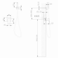 Смеситель ABBER Daheim AF8225W с гигиеническим душем, белый матовый схема 2