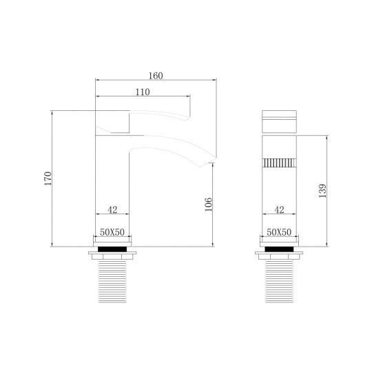 Смеситель ABBER Wasserfall AF8610SP для раковины, сатин схема 2 Смеситель ABBER Wasserfall AF8610SP для раковины, сатин схема 2