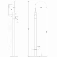 Смеситель ABBER Wasserfall AF8615G напольный, золото матовое схема 2