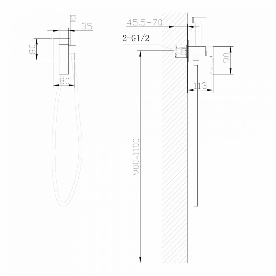 Смеситель ABBER Wasserfall AF8625G с гигиеническим душем, золото матовое ФОТО