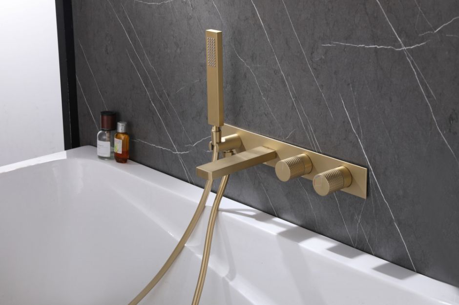 Смеситель ABBER Rund AF8730G для ванны скрытого монтажа, золото матовое ФОТО