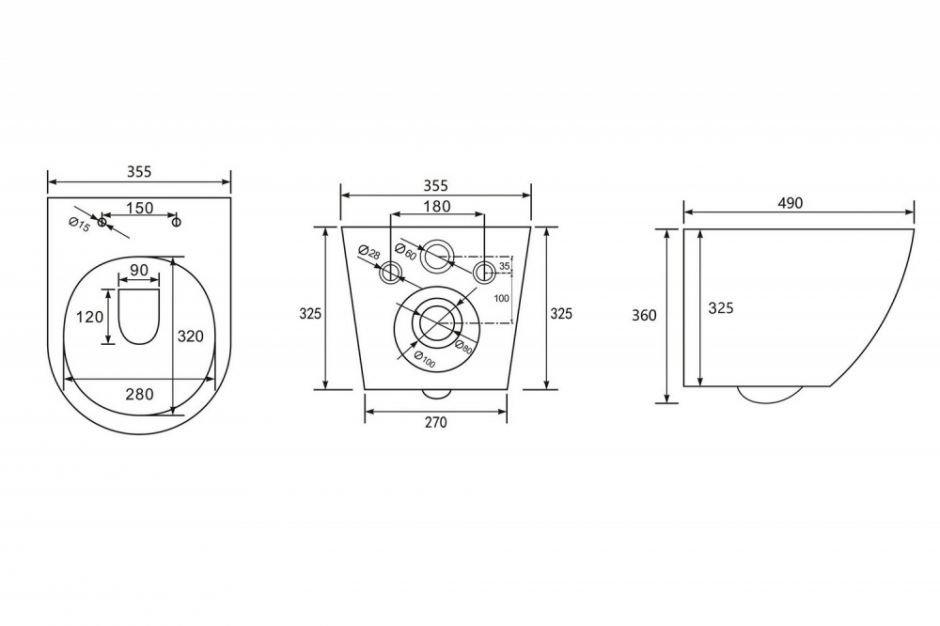 Унитаз ABBER Bequem AC1100TMB подвесной черный матовый, безободковый, смыв торнадо ФОТО