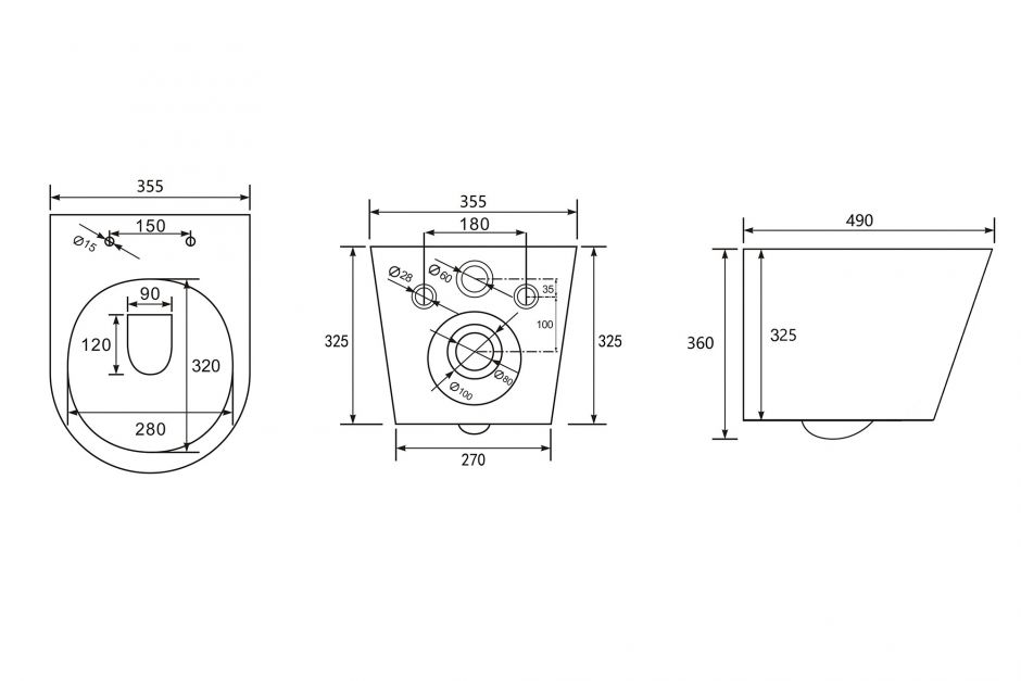 Унитаз ABBER Bequem AC1102T подвесной белый, безободковый, смыв торнадо ФОТО